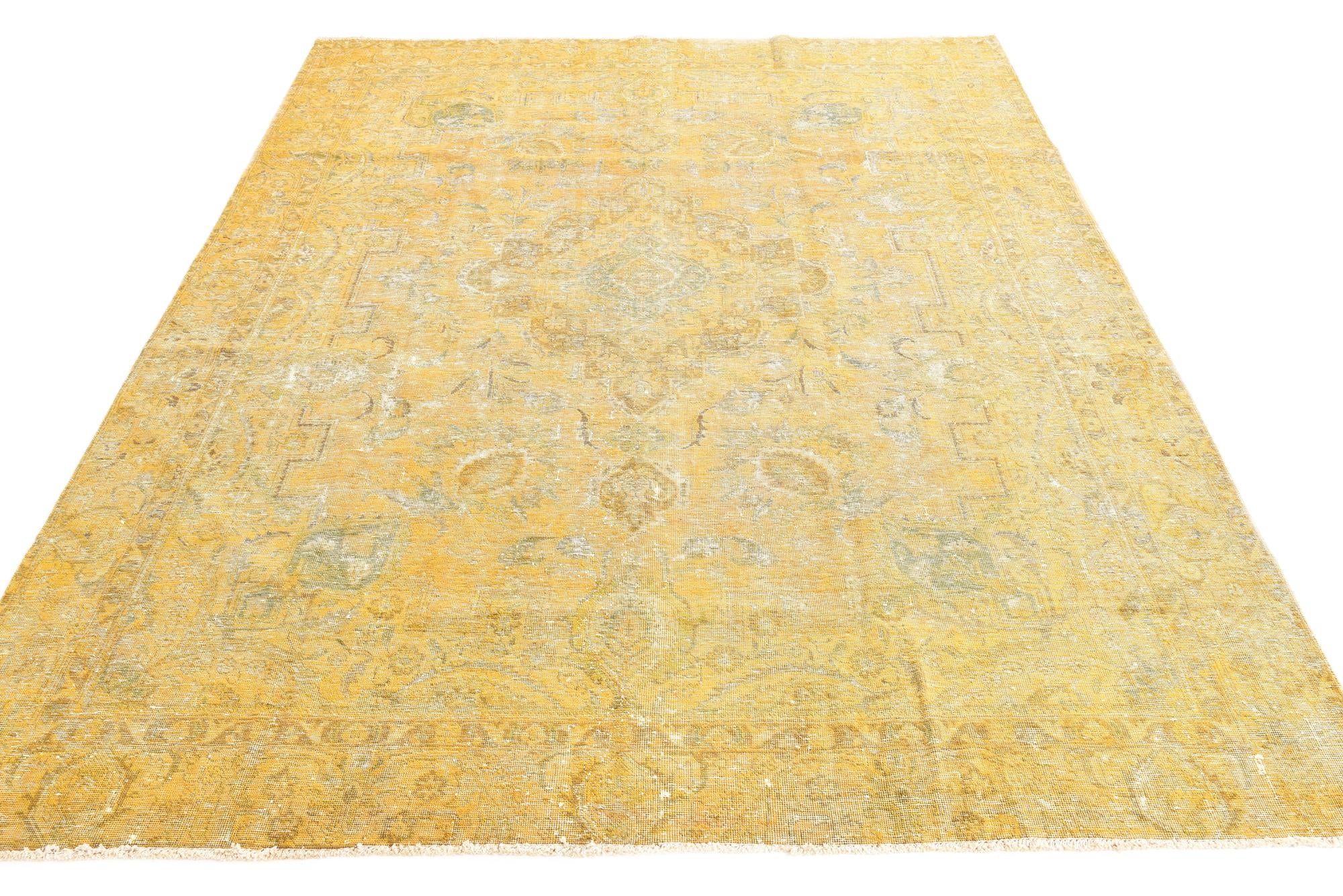 9' x 12' 4 Hand Knotted Ultra Vintage Persian Wool Rug