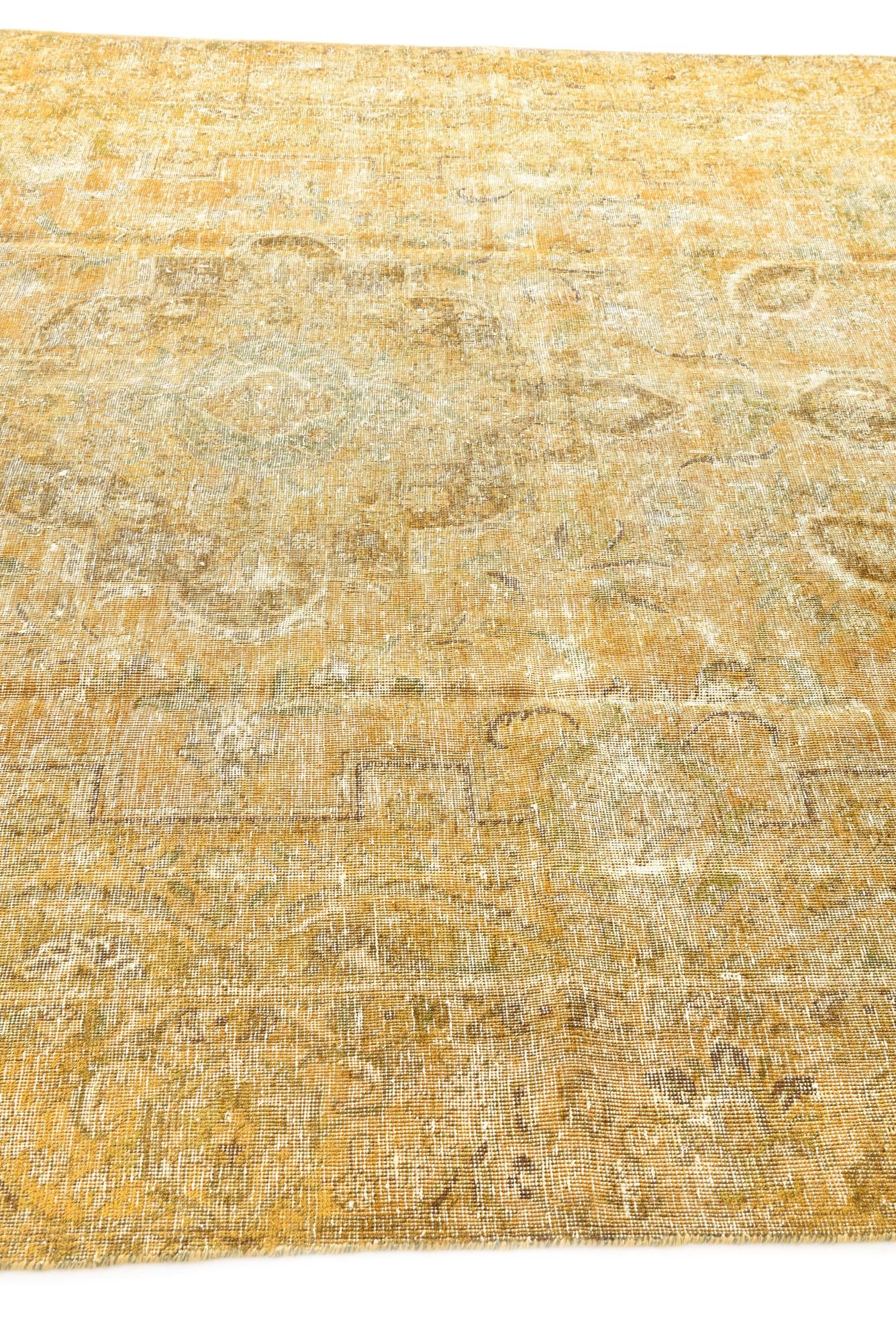 9' x 12' 4 Hand Knotted Ultra Vintage Persian Wool Rug