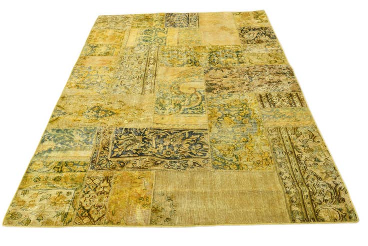 Detail image of 5' 8 x 8' Hand Knotted Ultra Vintage Persian Wool Rug