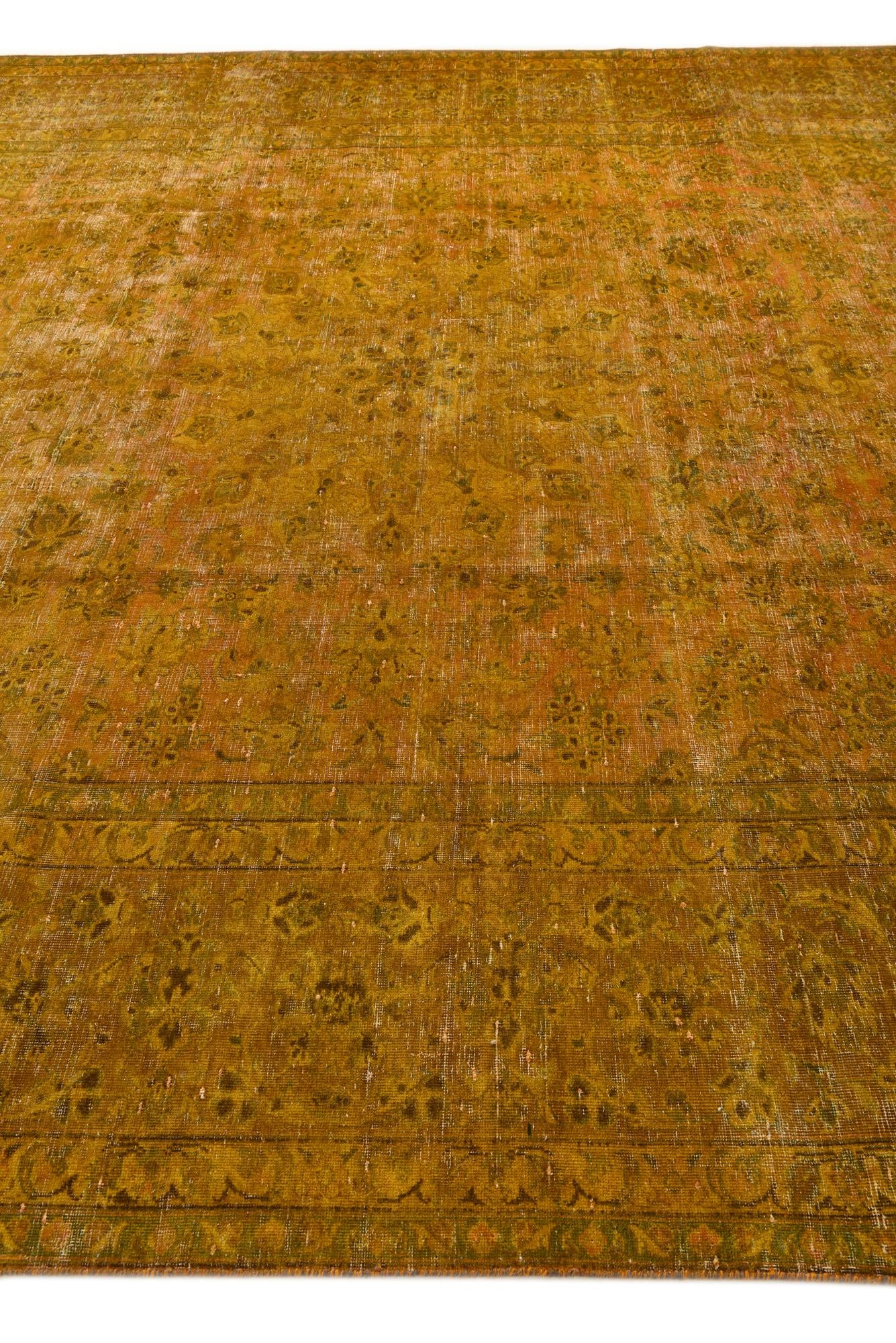 9' 9 x 12' 5 Hand Knotted Ultra Vintage Persian Wool Rug