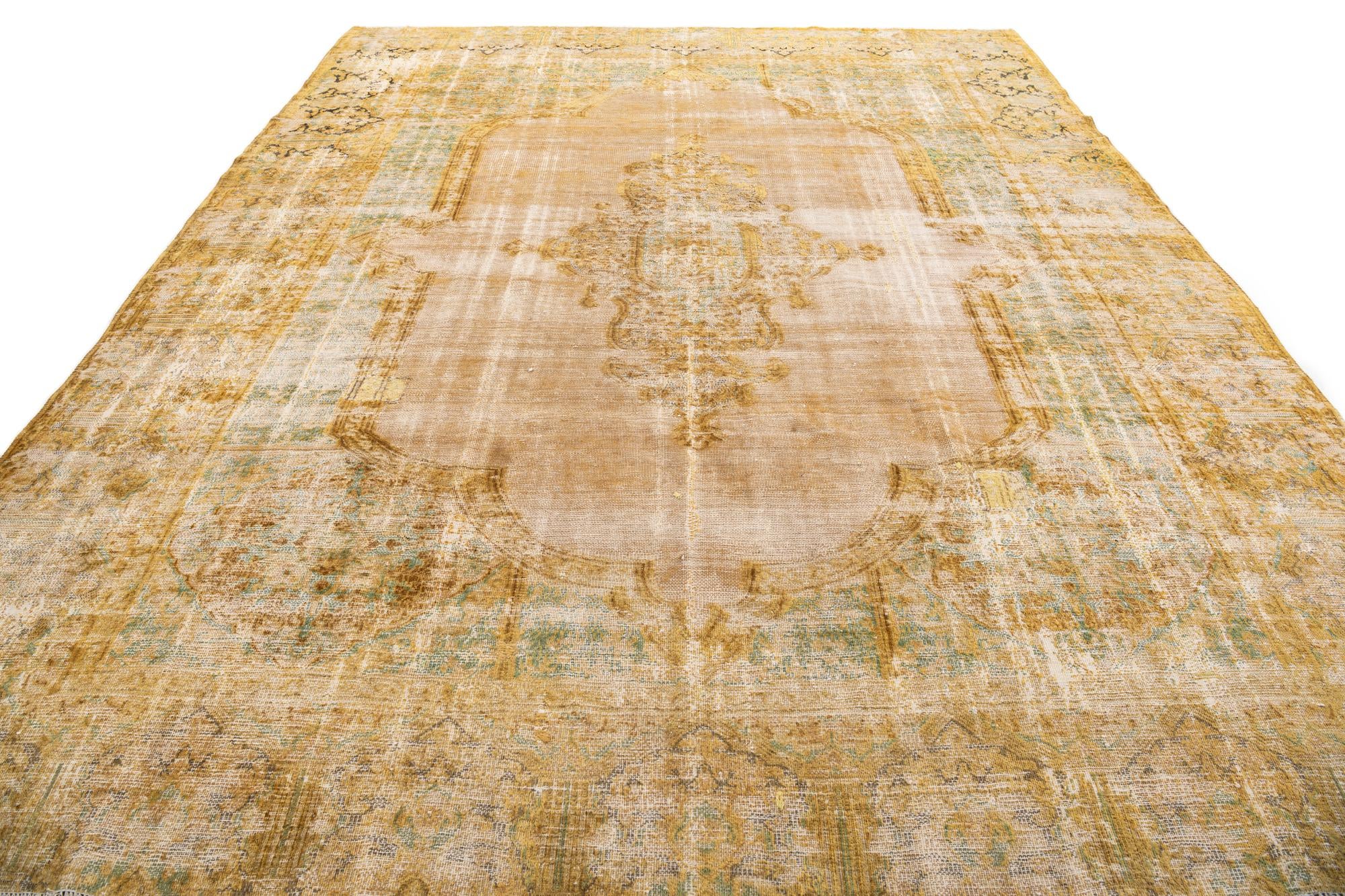 9' 9 x 12' 3 Hand Knotted Ultra Vintage Persian Wool Rug