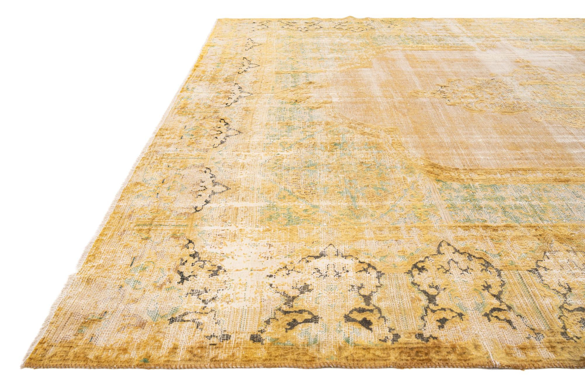 9' 9 x 12' 3 Hand Knotted Ultra Vintage Persian Wool Rug