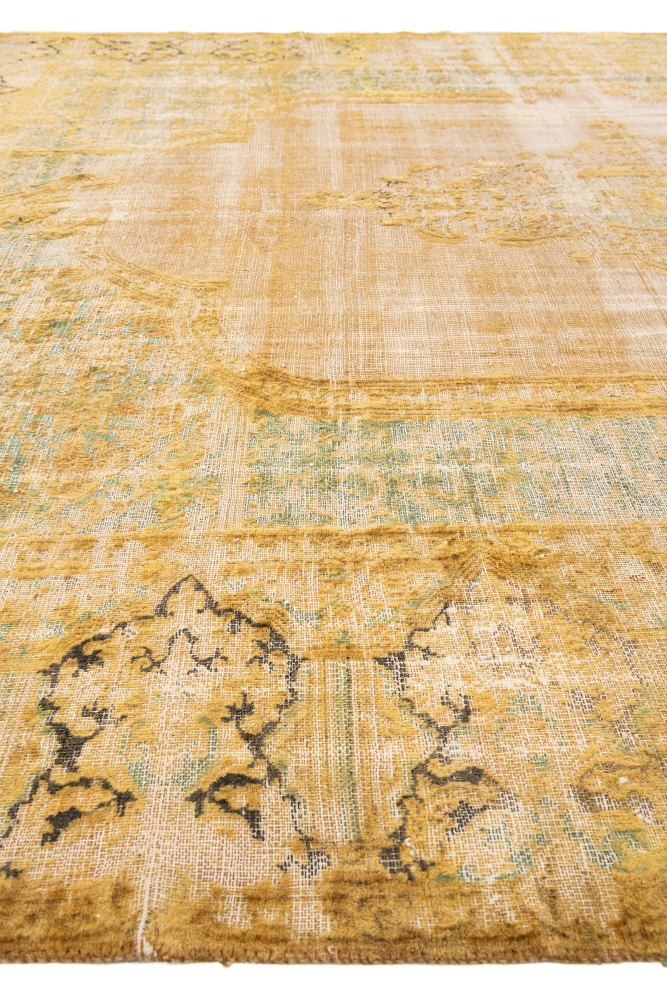 9' 9 x 12' 3 Hand Knotted Ultra Vintage Persian Wool Rug