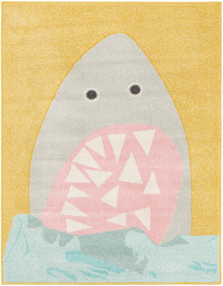 Detail image of 4' 1 x 6' 1 Shark Whimsy Kids Rug