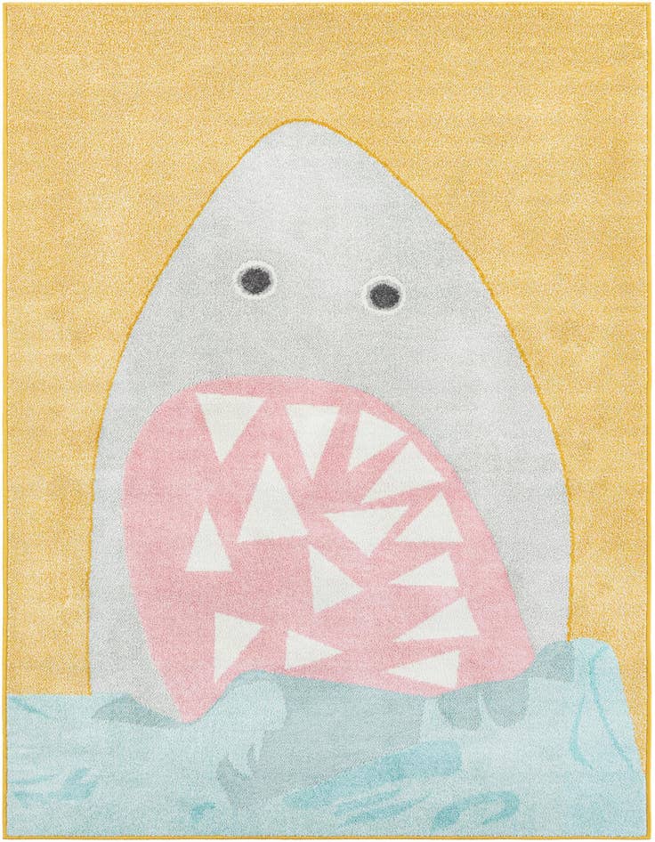 Detail image of 5' 3 x 8' Shark Whimsy Kids Rug