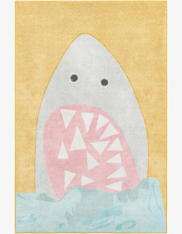 Yellow Shark Whimsy Kids Rug