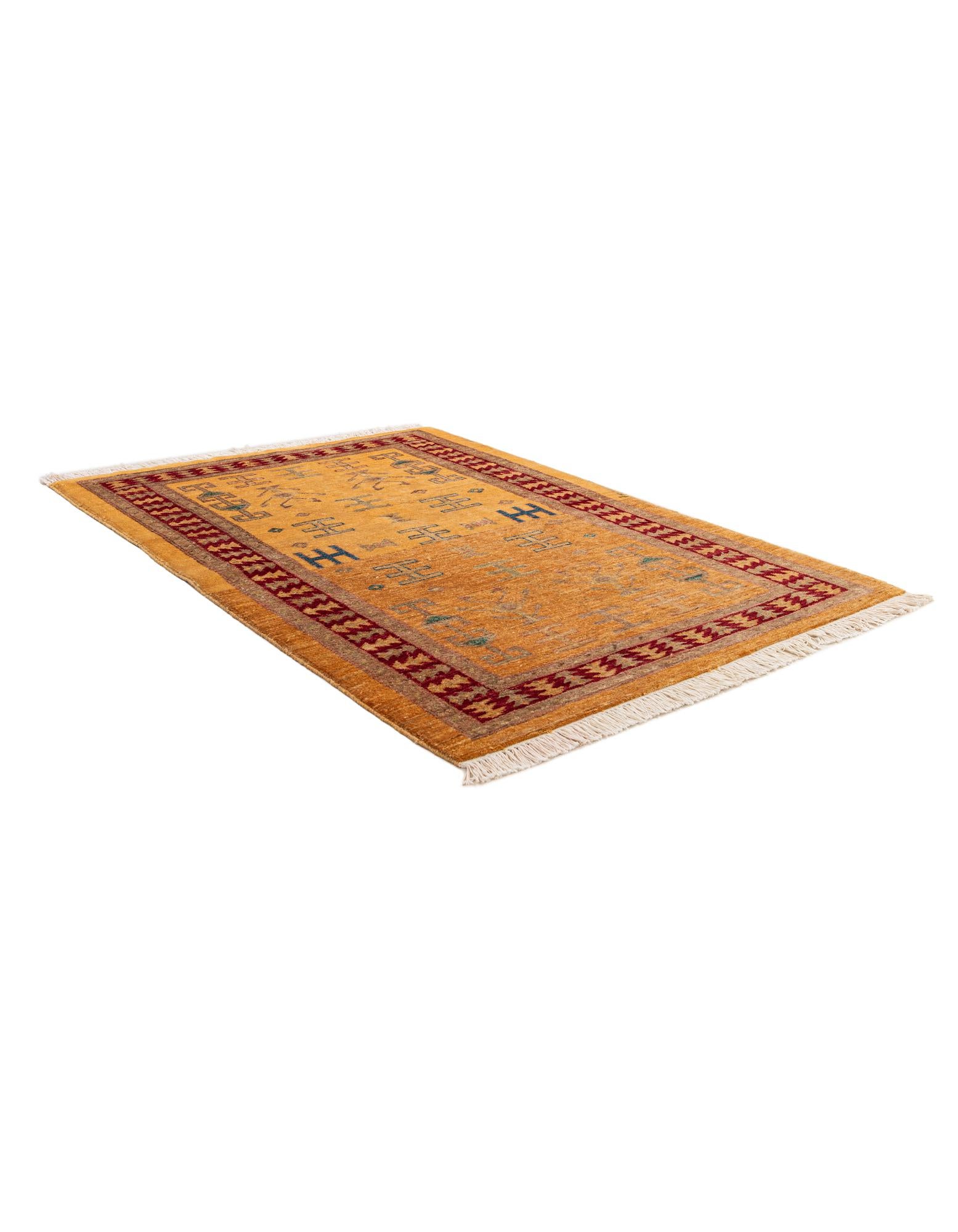 3' 5 x 4' 10 Hand Knotted Ziegler Wool Rug