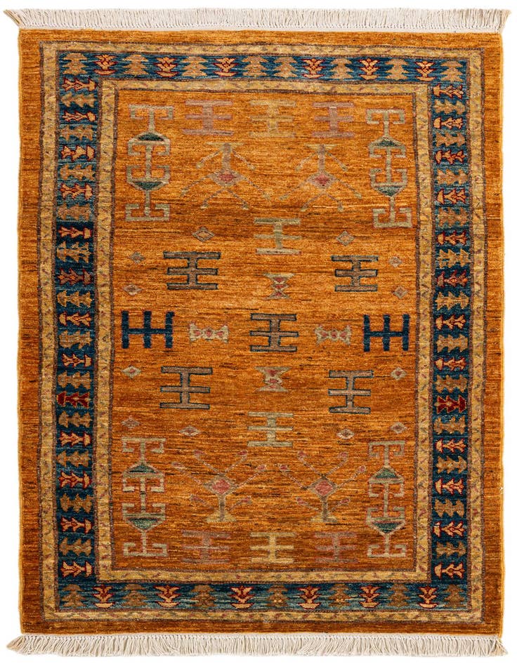Detail image of 3' 2 x 5' 7 Hand Knotted Ziegler Wool Rug