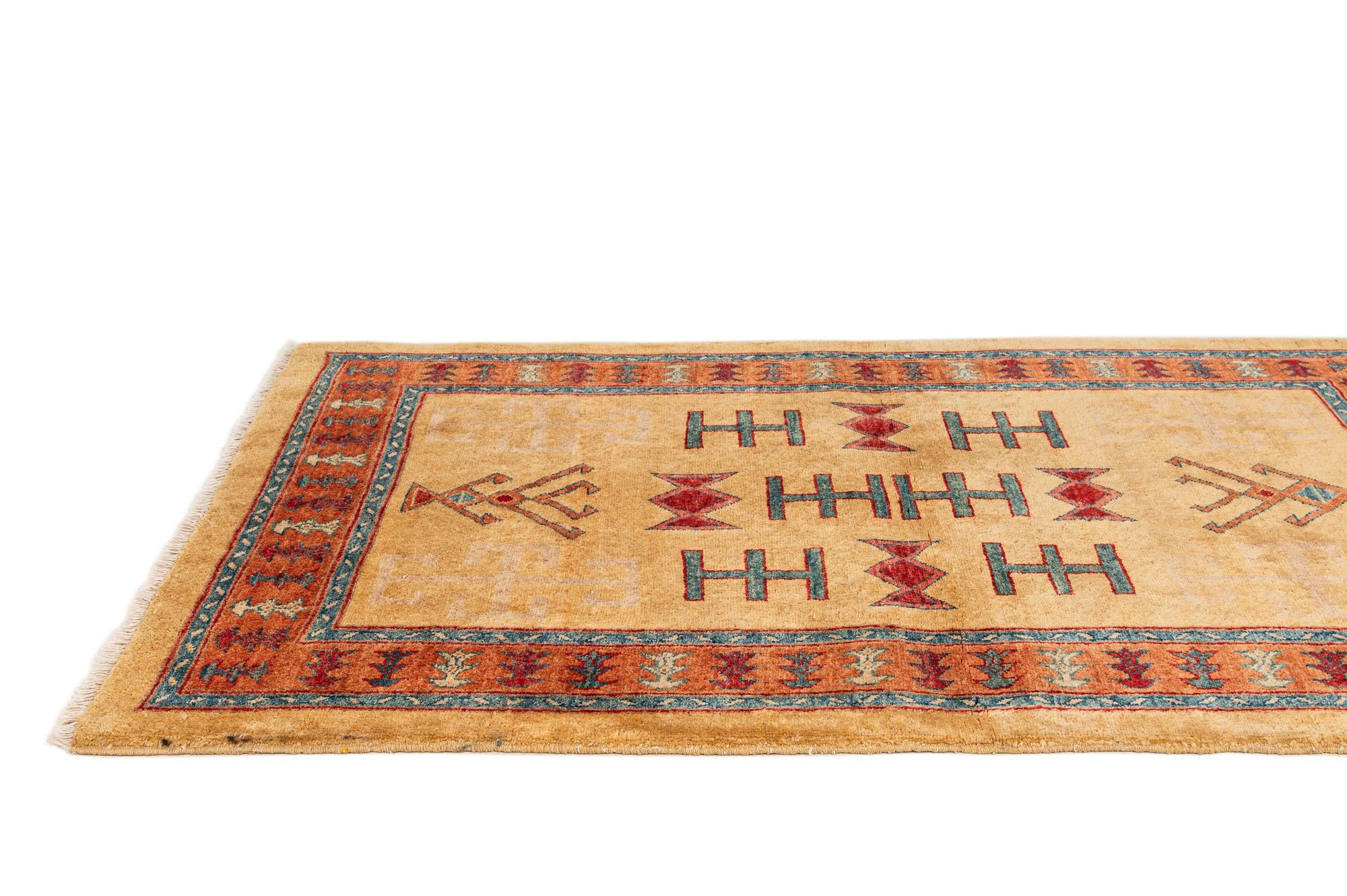 3' 5 x 5' 6 Hand Knotted Ziegler Wool Rug