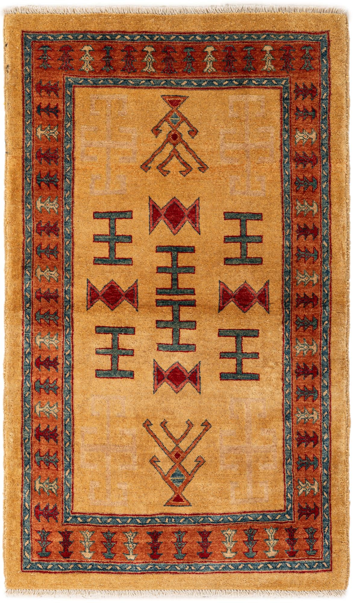 3' 5 x 5' 6 Hand Knotted Ziegler Wool Rug