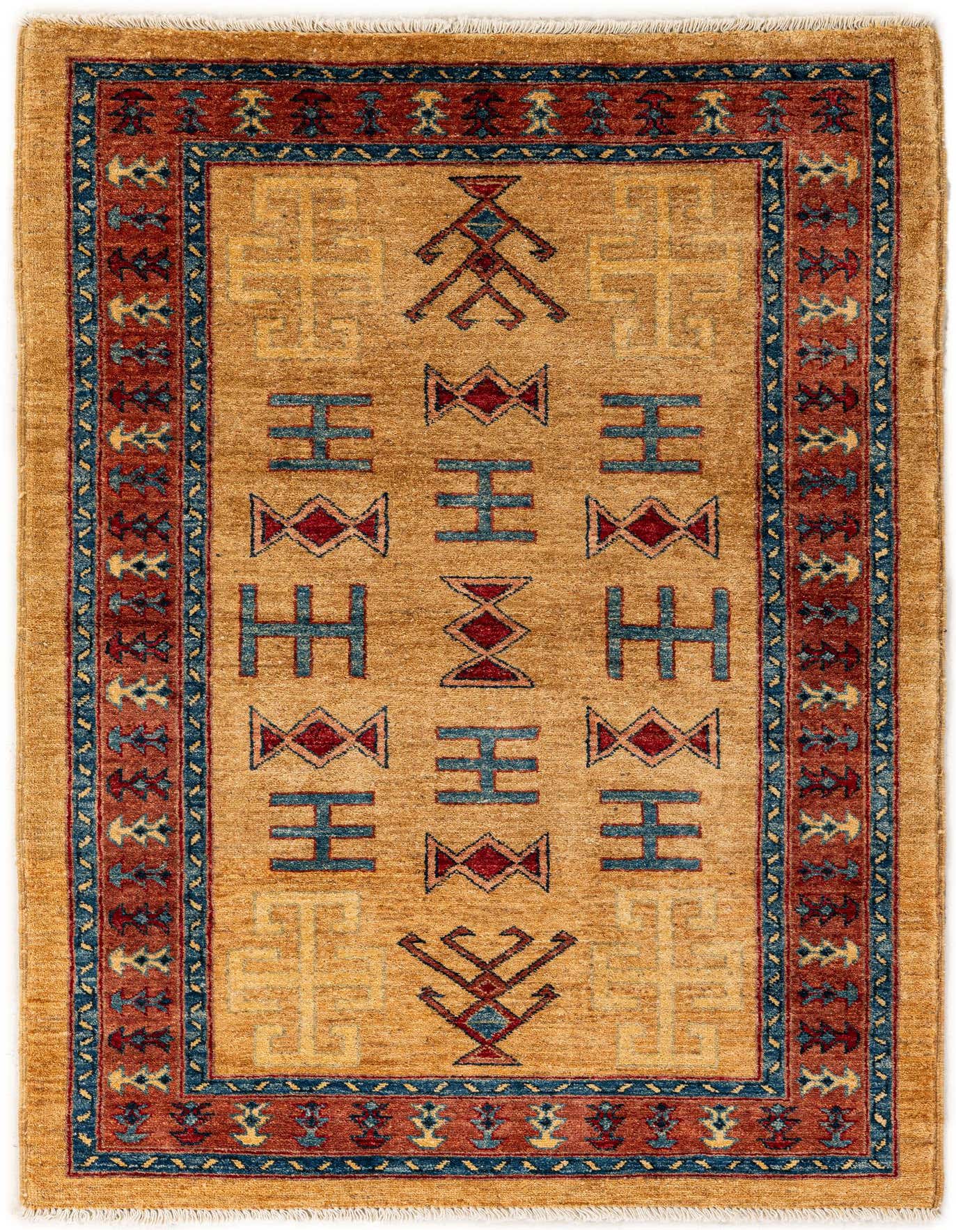 3' 5 x 4' 10 Hand Knotted Ziegler Wool Rug