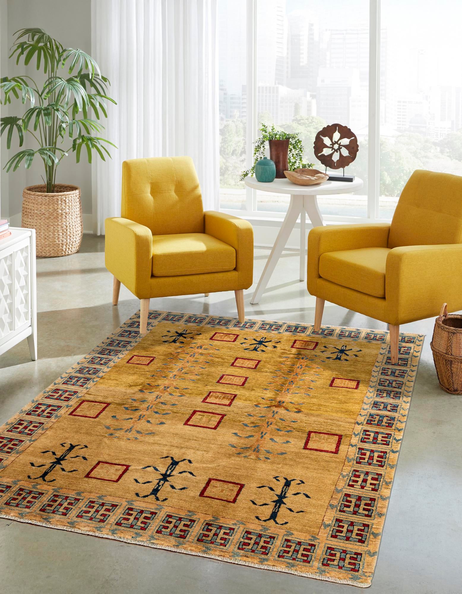 6' 5 x 7' 4 Hand Knotted Ziegler Wool Rug