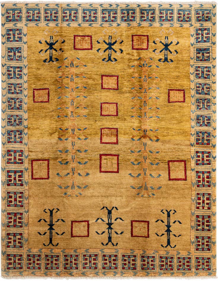 Detail image of 6' 5 x 7' 4 Hand Knotted Ziegler Wool Rug