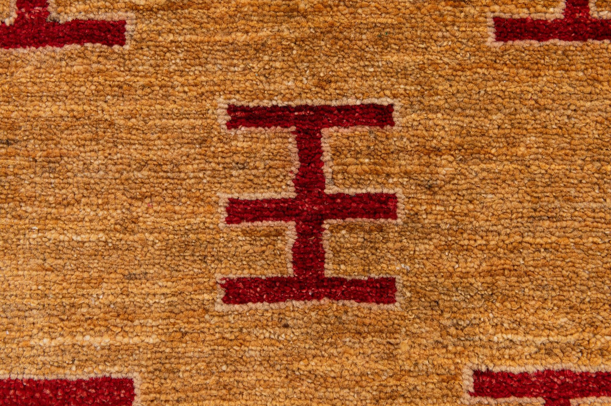 2' 7 x 4' Hand Knotted Ziegler Wool Rug