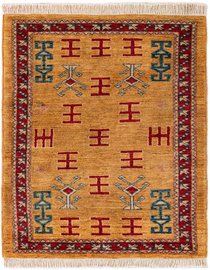 Detail image of 2' 7 x 4' Hand Knotted Ziegler Wool Rug
