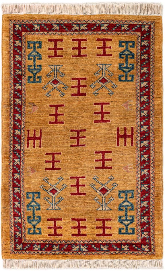 Detail image of 2' 7 x 4' Hand Knotted Ziegler Wool Rug