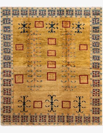 6' 5 x 7' 4 Hand Knotted Ziegler Wool Rug