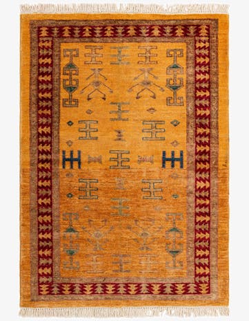 3' 5 x 4' 10 Hand Knotted Ziegler Wool Rug