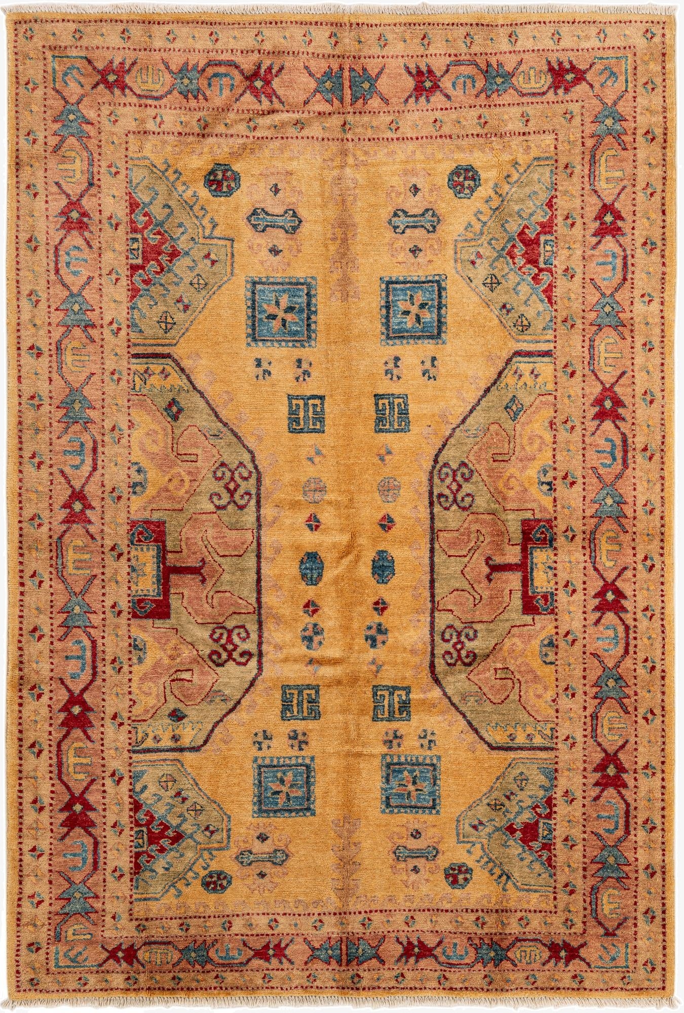5' 1 x 7' 4  Hand Knotted Ziegler Wool Rug