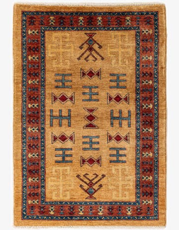 3' 5 x 4' 10 Hand Knotted Ziegler Wool Rug