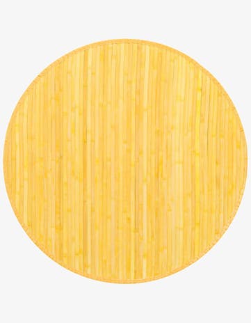 Yellow Bamboo Round Rug