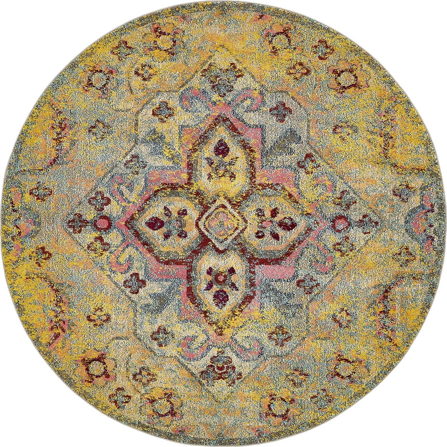 8' x 8' Washable Carnevale Round Rug