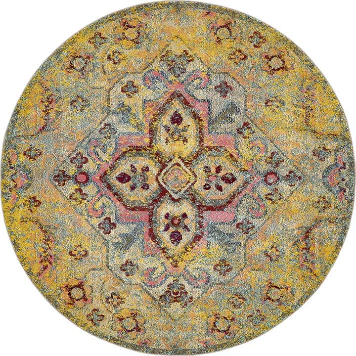 8' x 8' Washable Carnevale Round Rug