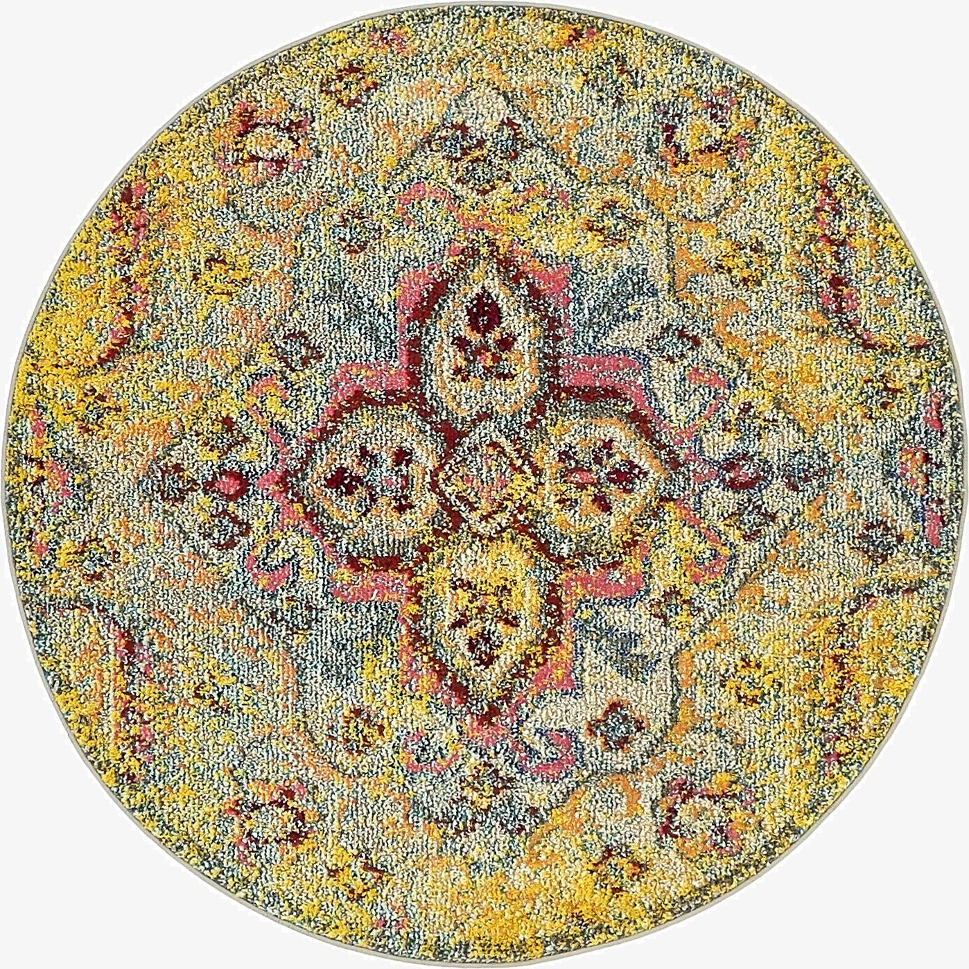  4' x 4'  Washable Carnevale Round Rug