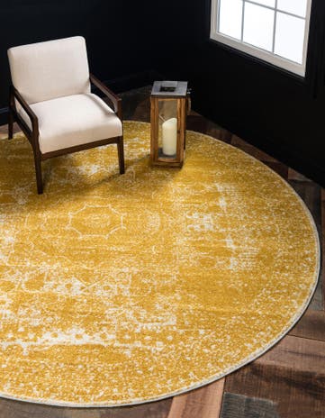 Yellow Dover Round Rug