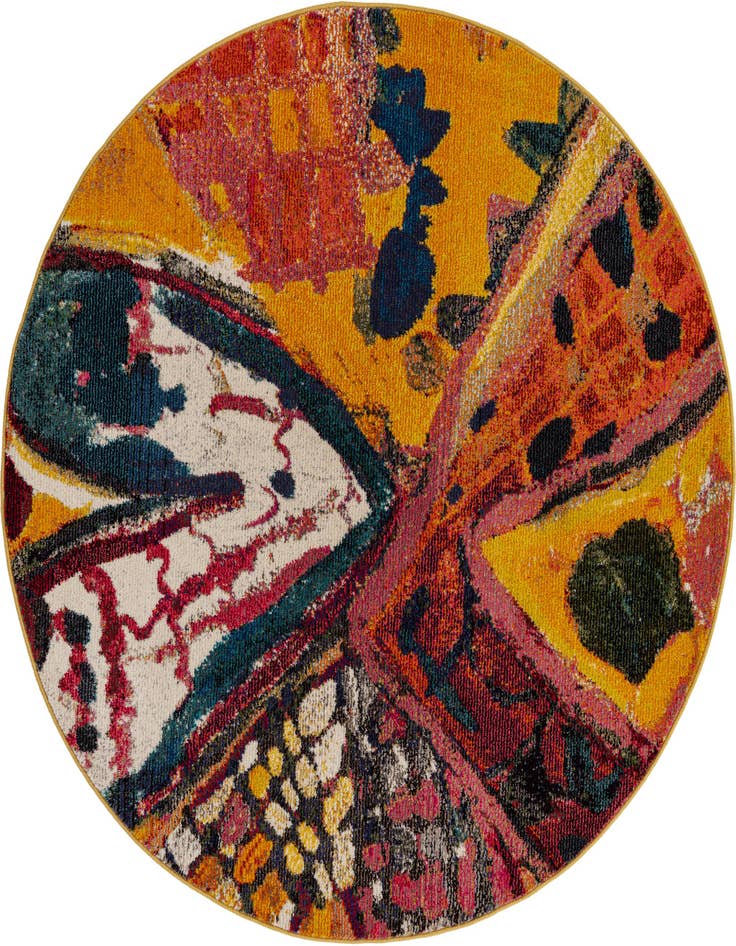 Detail image of 5' 3 x 5' 3 Washable Haerfest Round Rug