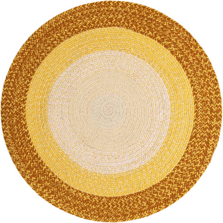 Detail image of 3' 1 x 3' 1 Handmade Hand Braided Wool Round Rug