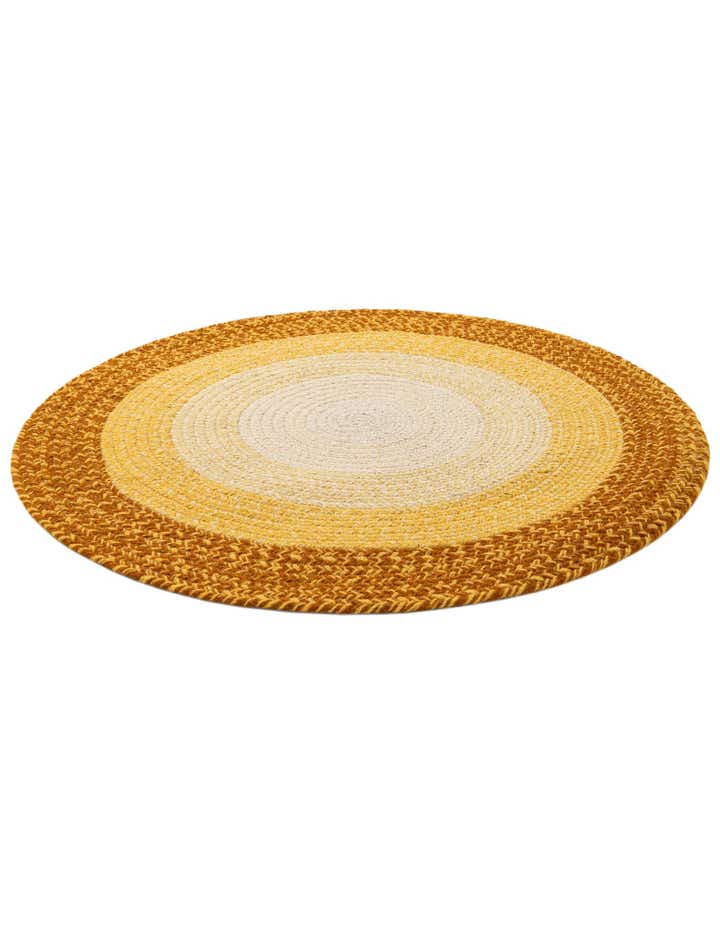 3' 1 x 3' 1 Handmade Hand Braided Wool Round Rug