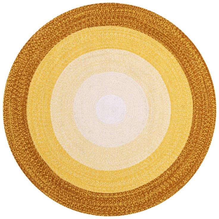 Detail image of 5' 1 x 5' 1 Hand Braided Wool Round Rug