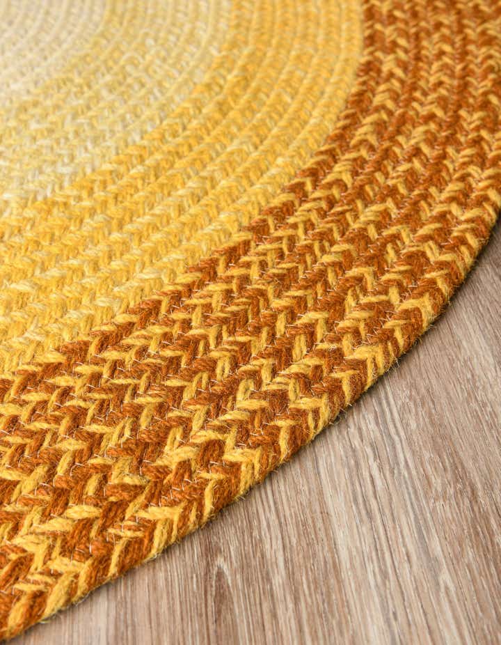 3' 1 x 3' 1 Handmade Hand Braided Wool Round Rug