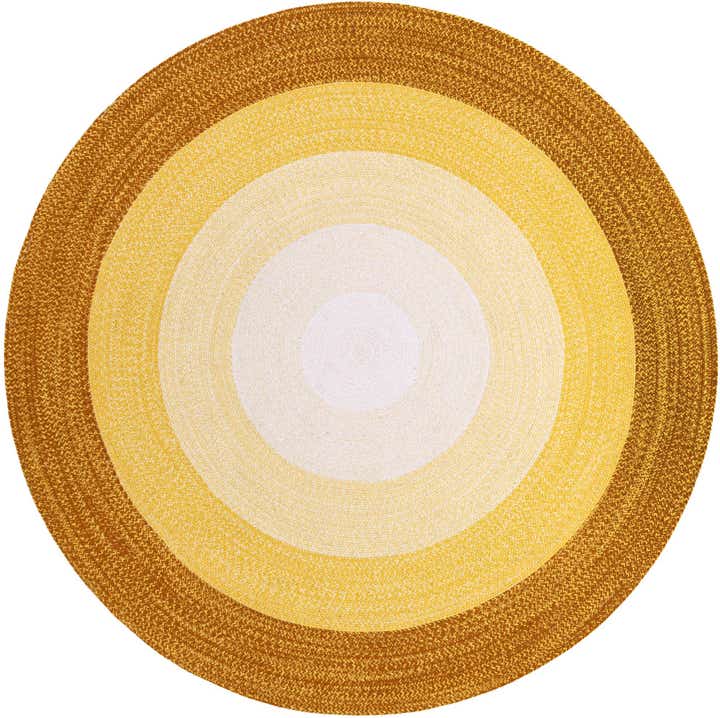 7' 10 x 7' 10 Handmade Hand Braided Wool Round Rug