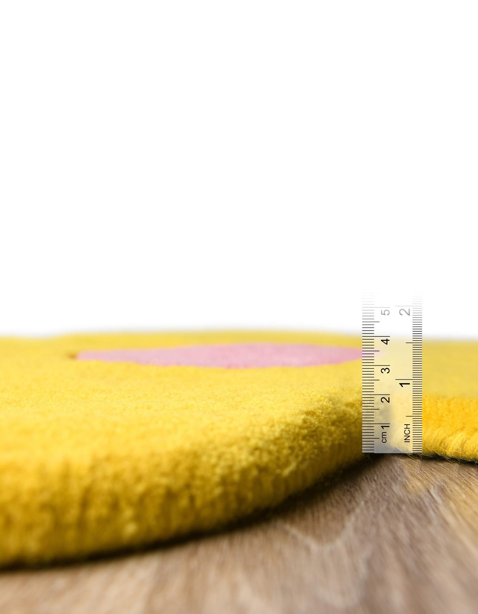2' 2 x 2' 2 Happy Rugs Funky Flower Wool Round