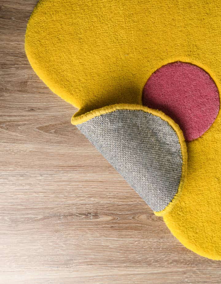 2' 2 x 2' 2 Happy Rugs Funky Flower Wool Round