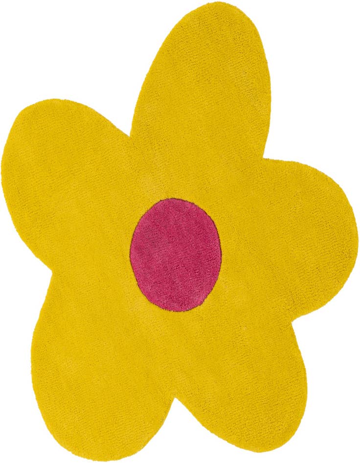 Detail image of 3' 1 x 3' 1 Happy Rugs Funky Flower Wool Round