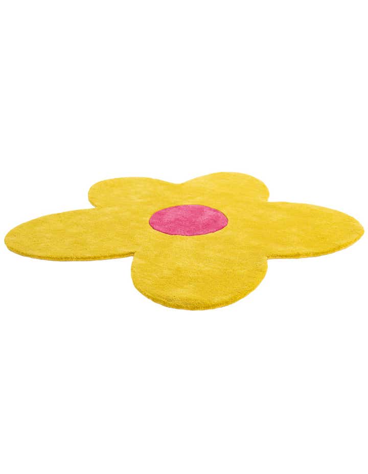4' 1 x 4' 1 Happy Rugs Funky Flower Wool Round