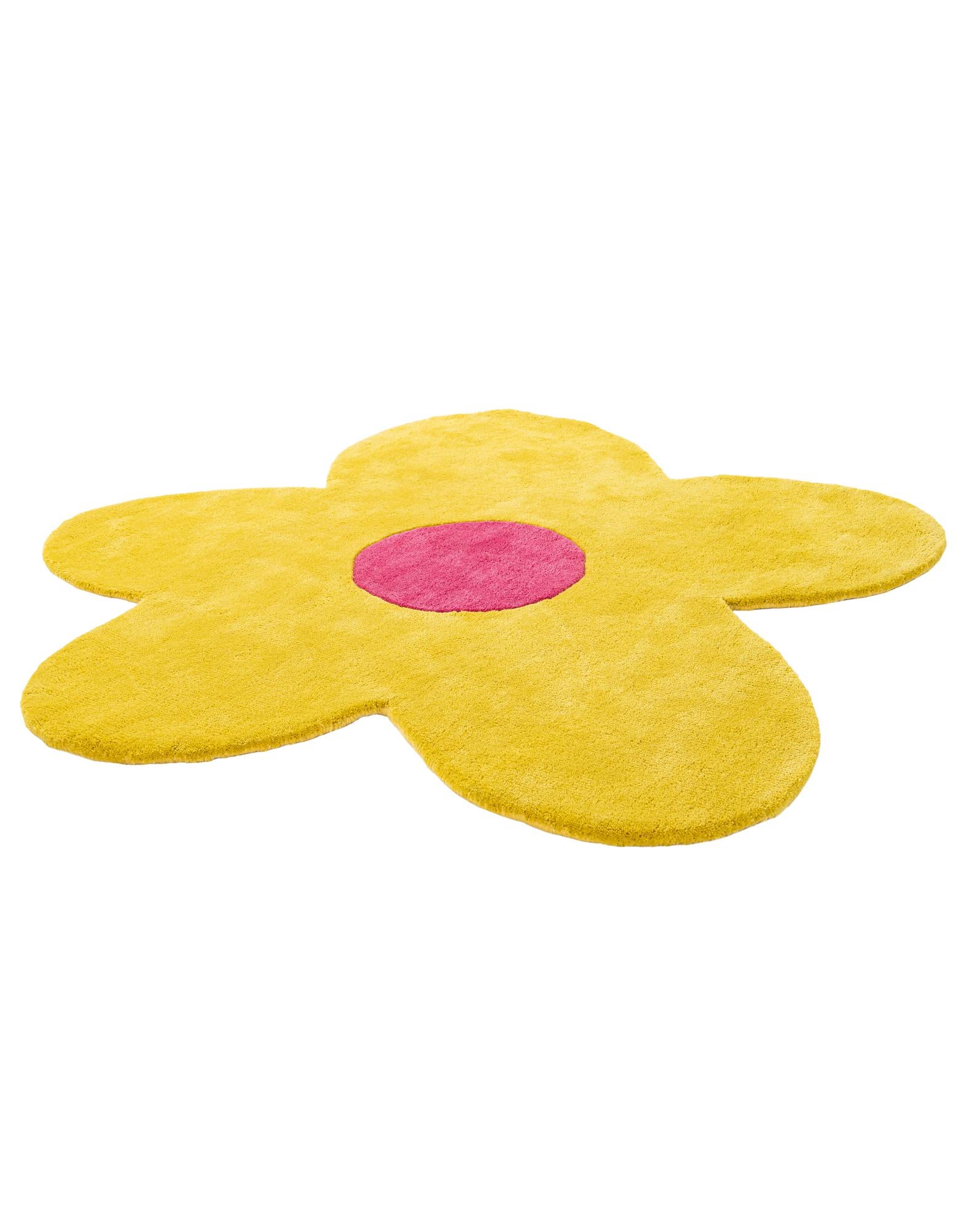 4' 1 x 4' 1 Happy Rugs Funky Flower Wool Round