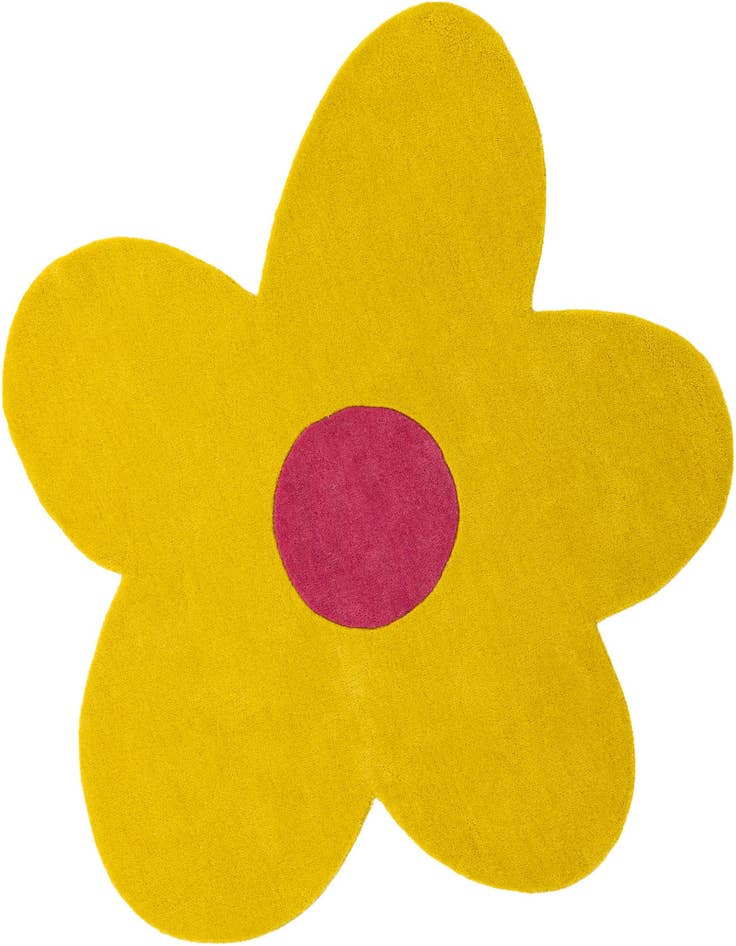 Detail image of 5' 1 x 5' 1 Happy Rugs Funky Flower Wool Round