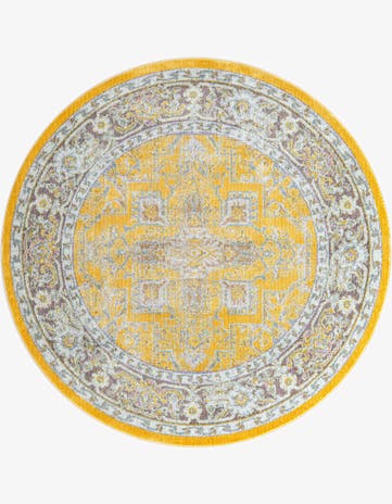 Yellow Havana Round Rug