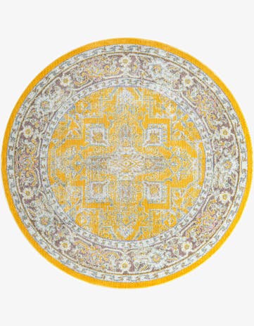 Yellow Havana Round Rug