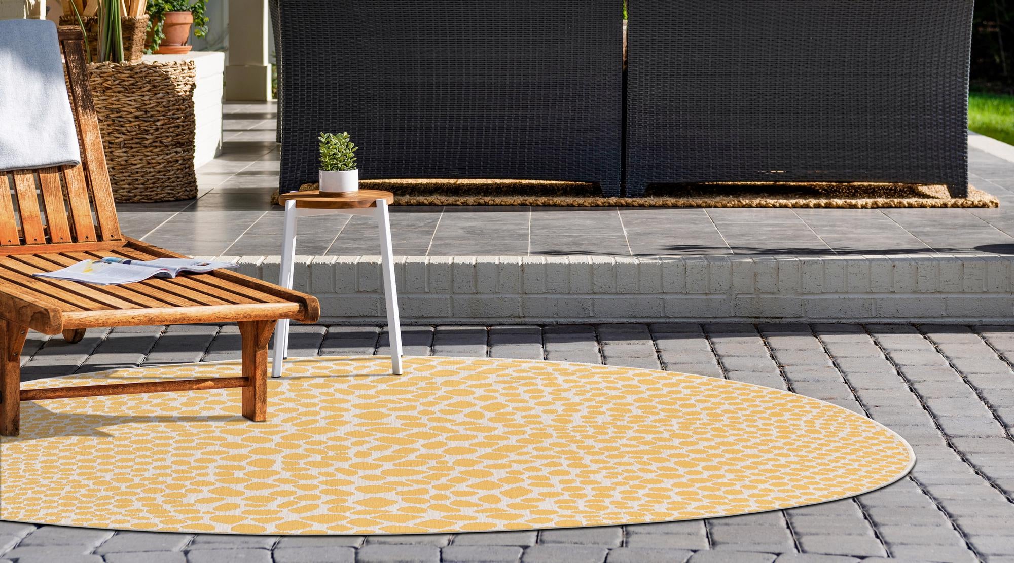 7' x 7'  Washable Jill Zarin Indoor / Outdoor Round Rug