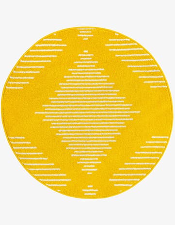 Yellow Kai Round Rug