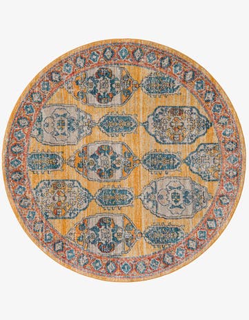 Yellow Lola Round Rug