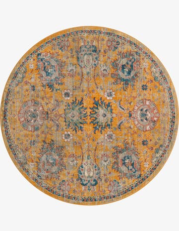 Yellow Lola Round Rug