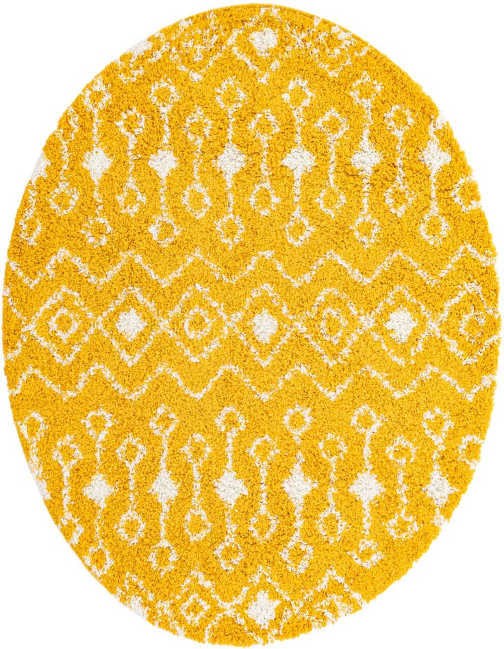 Detail image of 6' x 6' Moroccan Trellis Shag Round Rug
