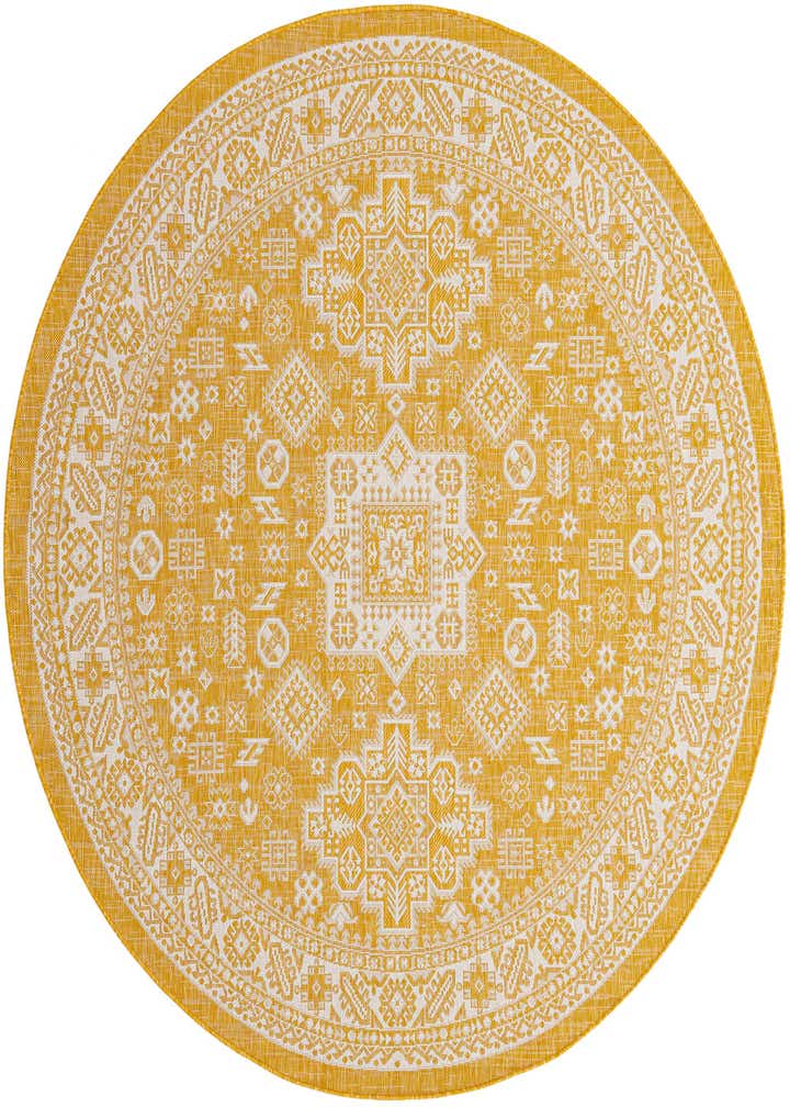 7' 10 x 7' 10 Easy-Clean Aztec Indoor / Outdoor Round Rug