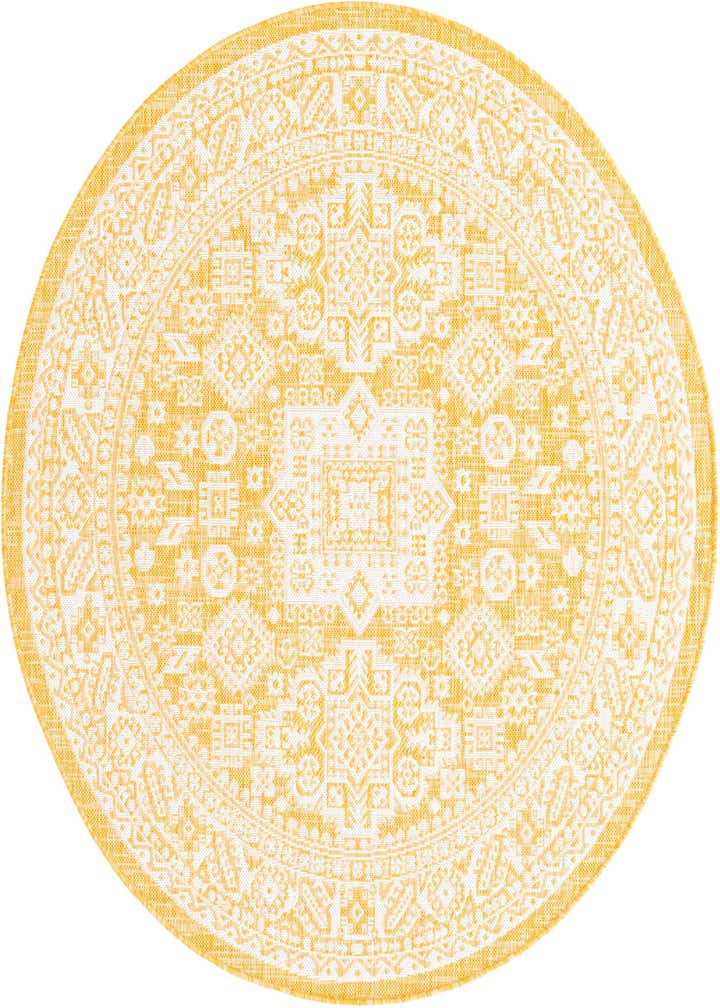 5' 3 x 5' 3 Easy-Clean Aztec Indoor / Outdoor Round Rug